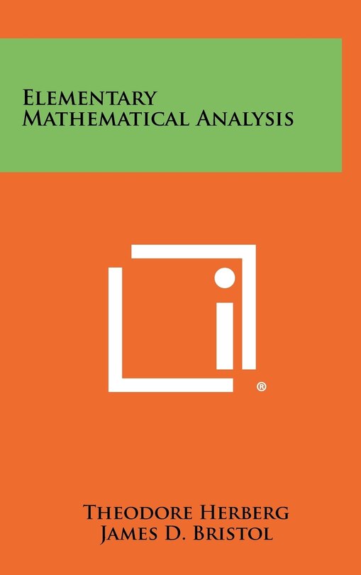 Front cover_Elementary Mathematical Analysis