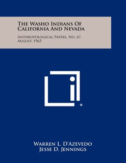 Couverture_The Washo Indians Of California And Nevada