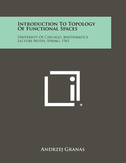 Front cover_Introduction to Topology of Functional Spaces
