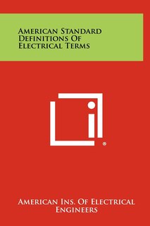 Front cover_American Standard Definitions of Electrical Terms