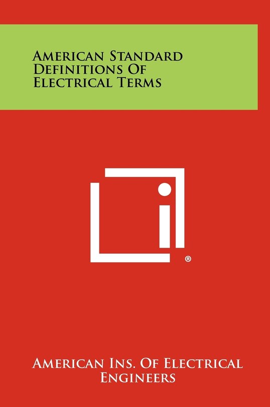 Front cover_American Standard Definitions of Electrical Terms