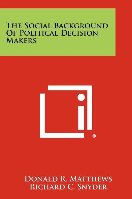 Couverture_The Social Background Of Political Decision Makers