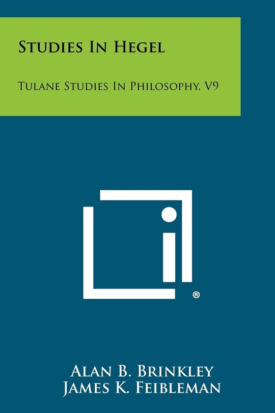 Front cover_Studies in Hegel