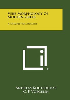 Front cover_Verb Morphology of Modern Greek