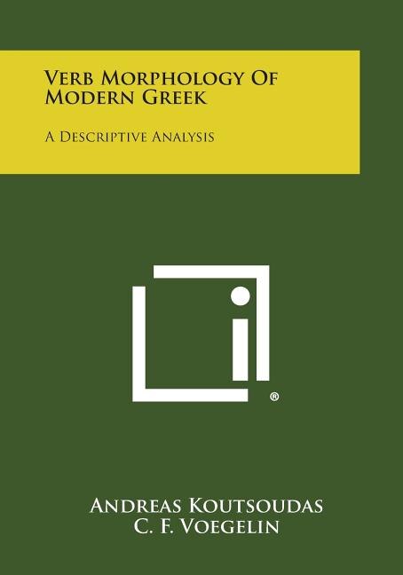 Front cover_Verb Morphology of Modern Greek