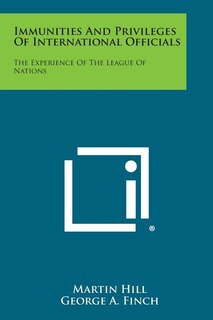 Couverture_Immunities And Privileges Of International Officials