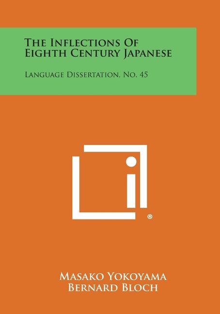 Front cover_The Inflections of Eighth Century Japanese