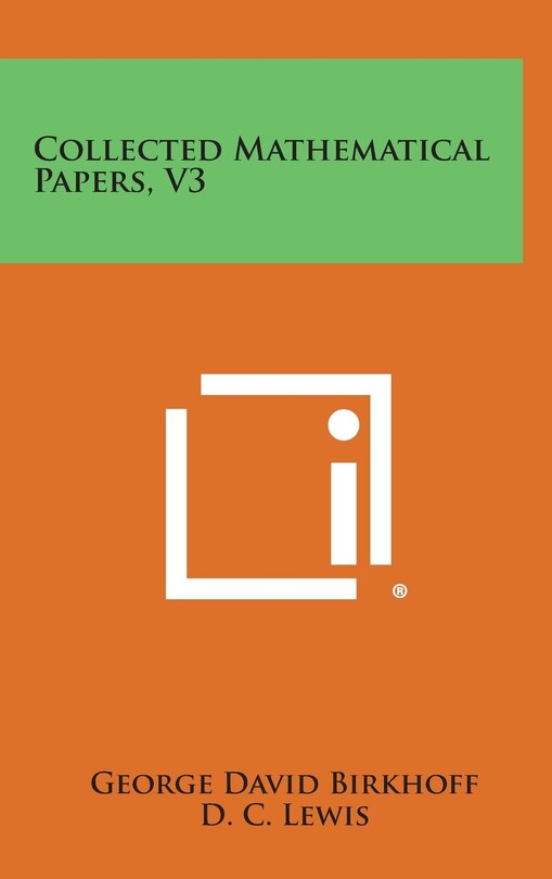 Front cover_Collected Mathematical Papers, V3