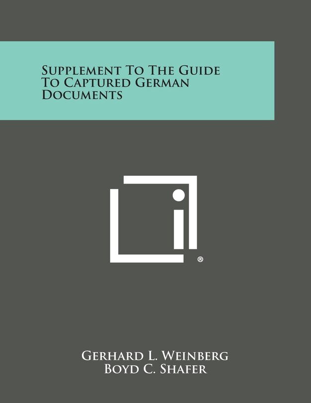 Front cover_Supplement to the Guide to Captured German Documents