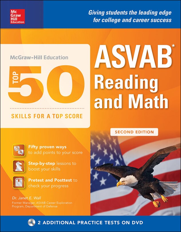 Front cover_McGraw-Hill Education Top 50 Skills For A Top Score: ASVAB Reading and Math, Second Edition