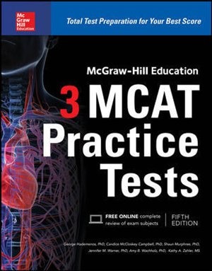Front cover_McGraw-Hill Education 3 MCAT Practice Tests, Third Edition
