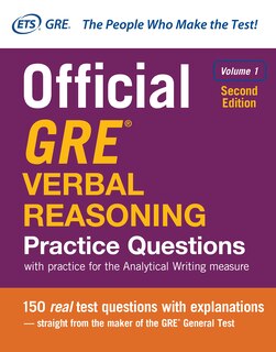 Front cover_Official GRE Verbal Reasoning Practice Questions, Second Edition, Volume 1