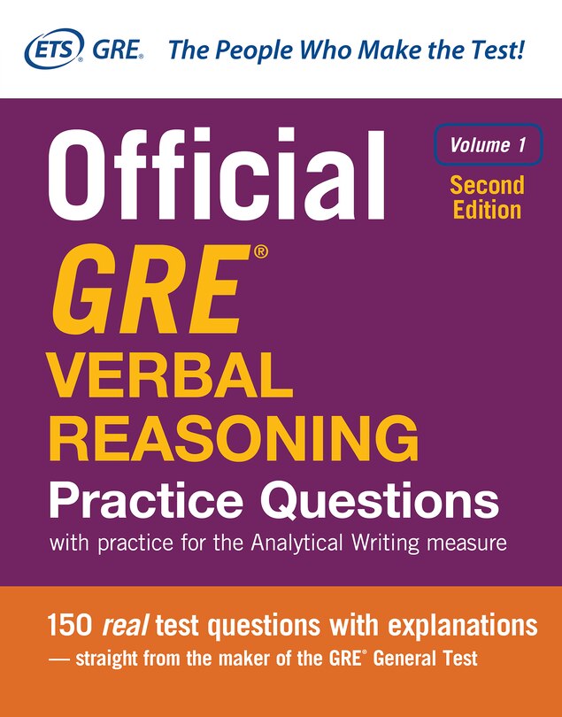 Front cover_Official GRE Verbal Reasoning Practice Questions, Second Edition, Volume 1