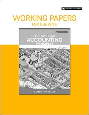 Working Papers for Fundamental Accounting Principles Volume 1