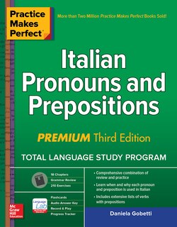 Front cover_Practice Makes Perfect: Italian Pronouns and Prepositions, Premium Third Edition