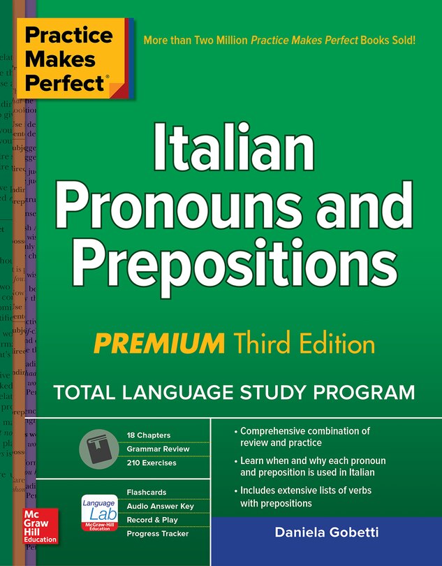 Front cover_Practice Makes Perfect: Italian Pronouns and Prepositions, Premium Third Edition
