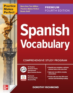 Front cover_Practice Makes Perfect: Spanish Vocabulary, Premium Fourth Edition