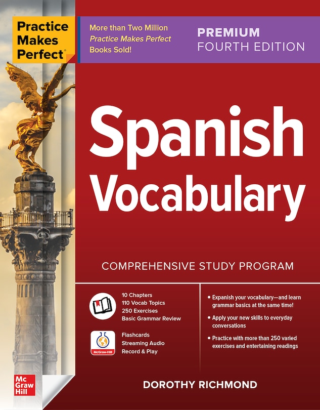 Front cover_Practice Makes Perfect: Spanish Vocabulary, Premium Fourth Edition