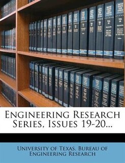 Front cover_Engineering Research Series, Issues 19-20...