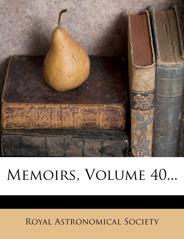 Front cover_Memoirs, Volume 40...