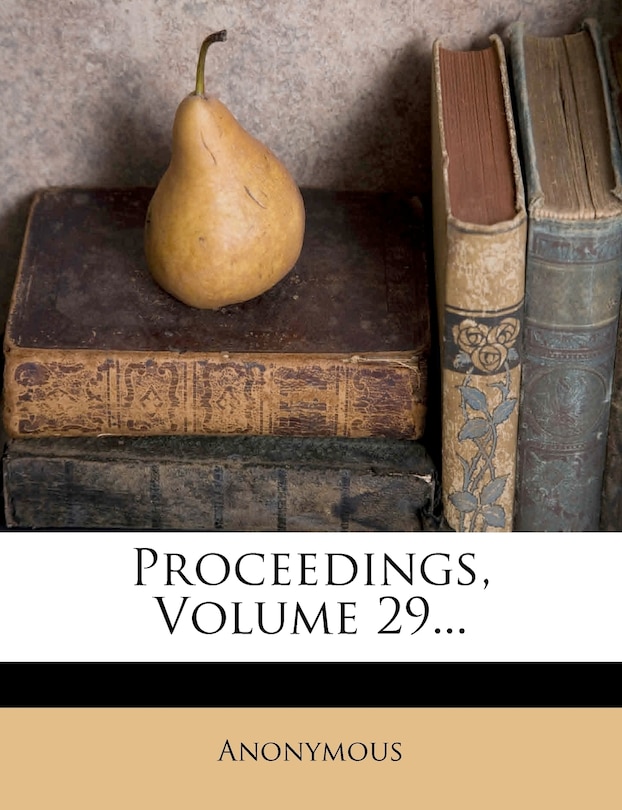 Front cover_Proceedings, Volume 29...