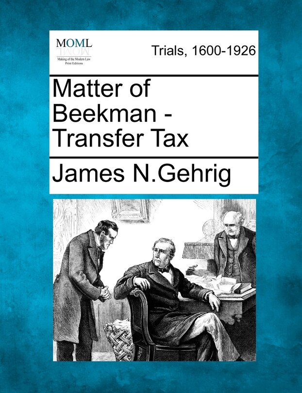 Couverture_Matter Of Beekman - Transfer Tax