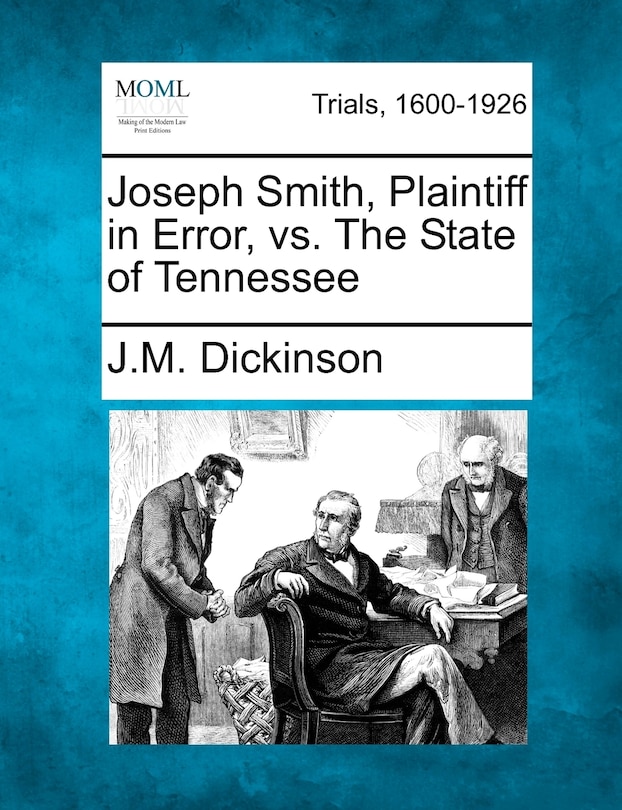 Couverture_Joseph Smith, Plaintiff In Error, Vs. The State Of Tennessee