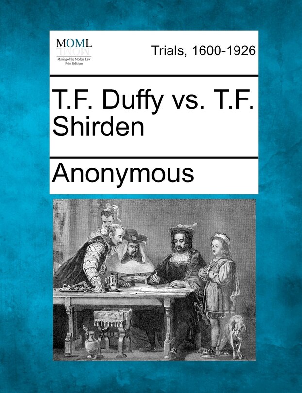 Front cover_T.f. Duffy Vs. T.f. Shirden