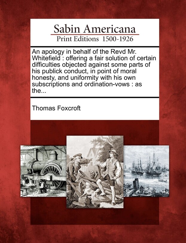 Front cover_An Apology in Behalf of the Revd Mr. Whitefield