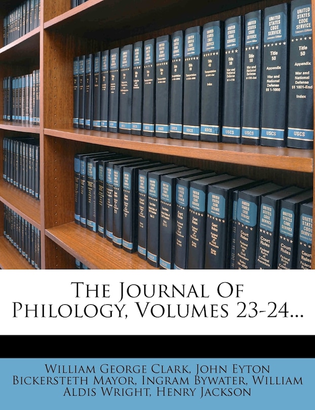 Couverture_The Journal Of Philology, Volumes 23-24