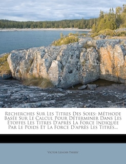 Couverture_Recherches Sur Les Titres Des Soies