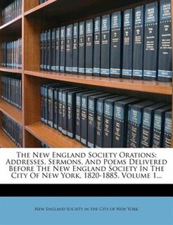 Front cover_The New England Society Orations