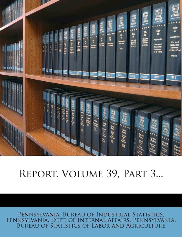Front cover_Report, Volume 39, Part 3...
