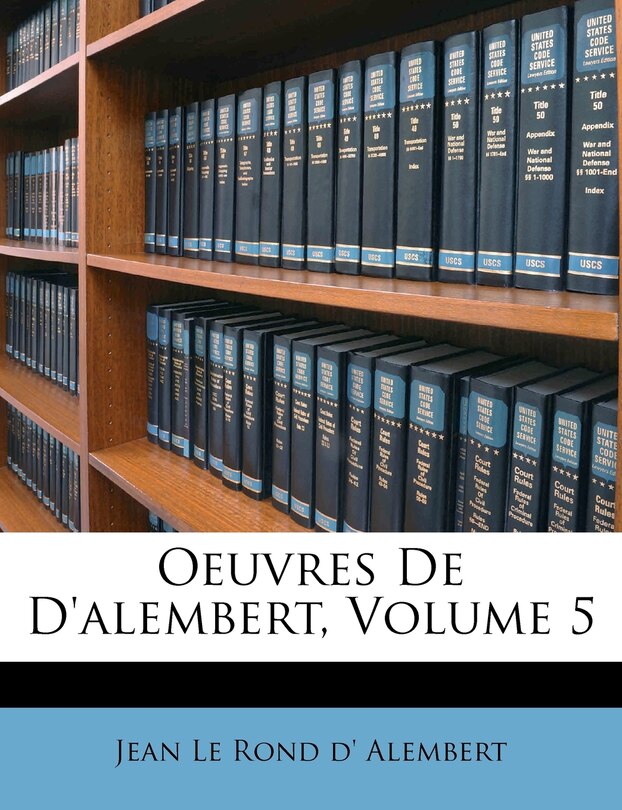 Front cover_Oeuvres De D'alembert, Volume 5
