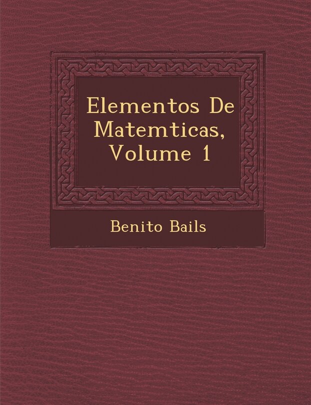 Front cover_Elementos De Matem�ticas, Volume 1