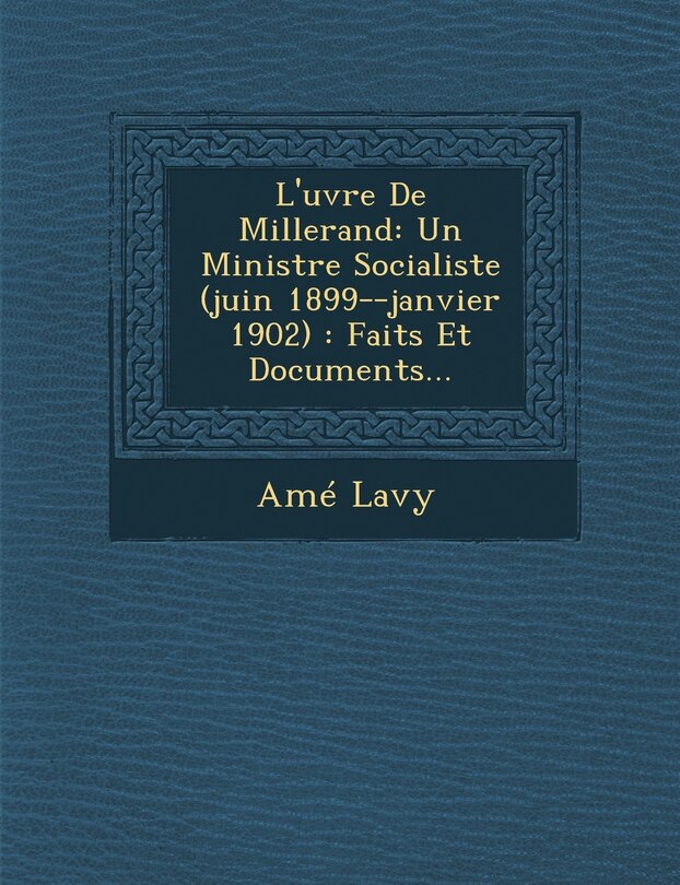 Front cover_L'Uvre de Millerand