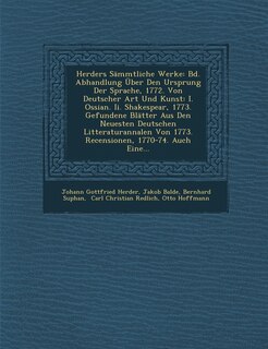 Front cover_Herders Sämmtliche Werke