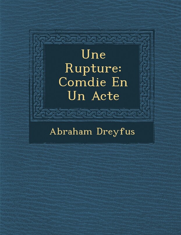 Front cover_Une Rupture