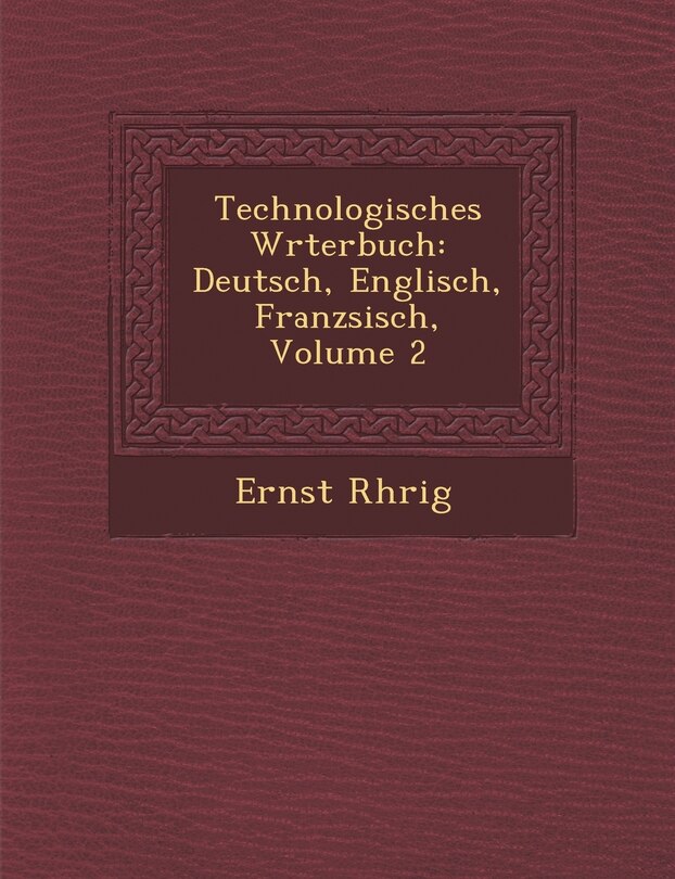 Front cover_Technologisches W�rterbuch