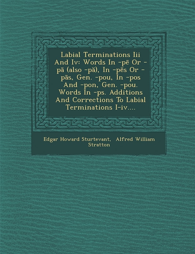 Couverture_Labial Terminations III and IV