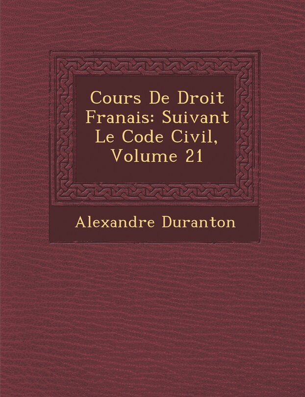 Couverture_Cours De Droit Fran�ais