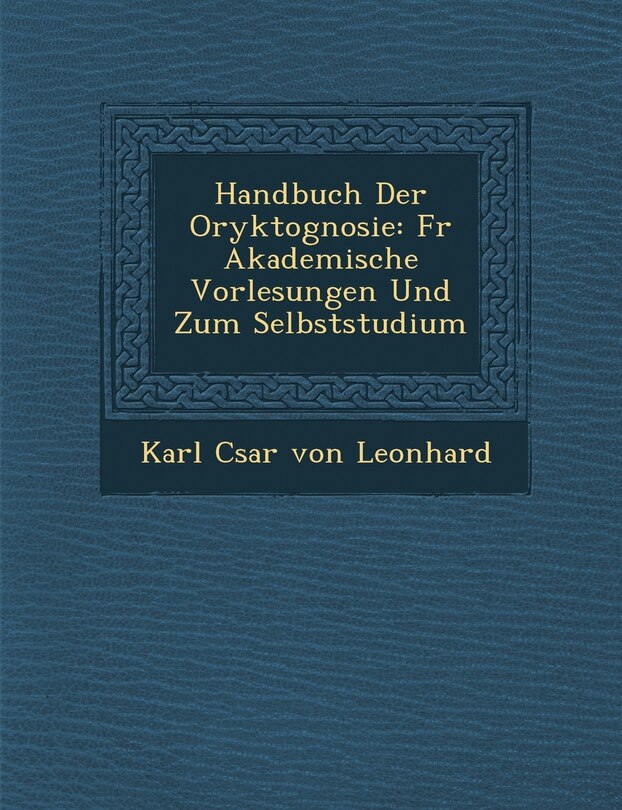 Front cover_Handbuch Der Oryktognosie