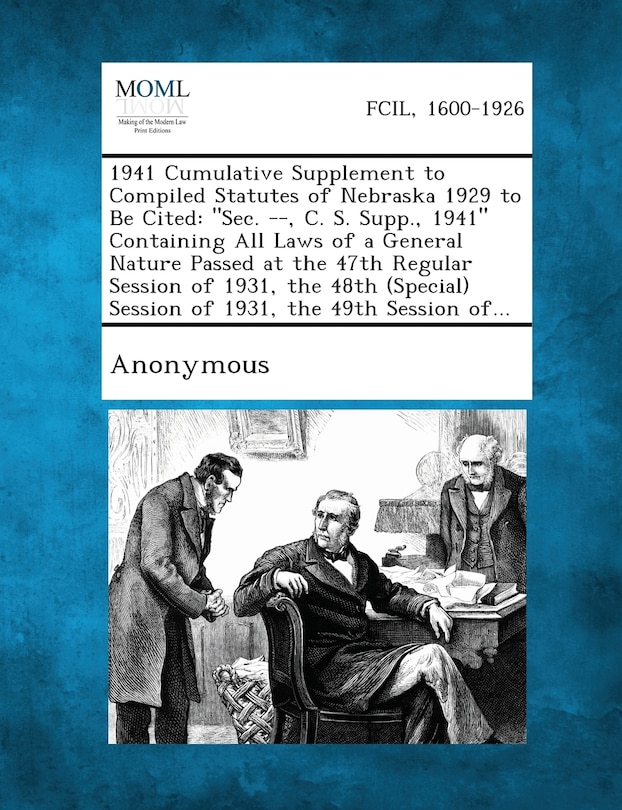 Front cover_1941 Cumulative Supplement to Compiled Statutes of Nebraska 1929 to Be Cited