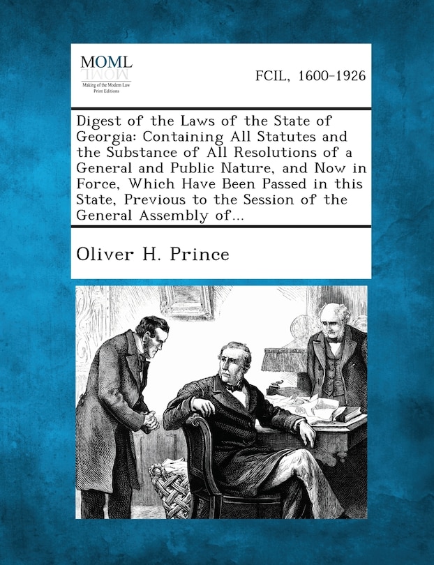 Front cover_Digest of the Laws of the State of Georgia