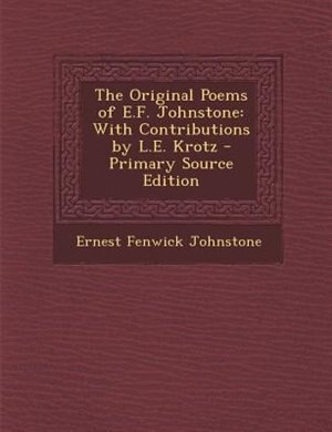 Couverture_The Original Poems of E.F. Johnstone