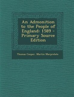 Front cover_An Admonition to the People of England