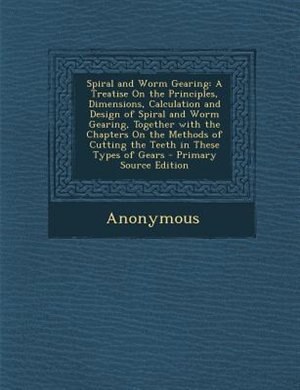 Front cover_Spiral and Worm Gearing