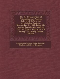 Front cover_The Re-Organization of Philosophy