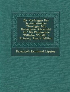 Couverture_Die Vorfragen Der Systematischen Theologie