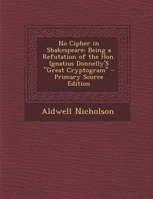 Couverture_No Cipher in Shakespeare